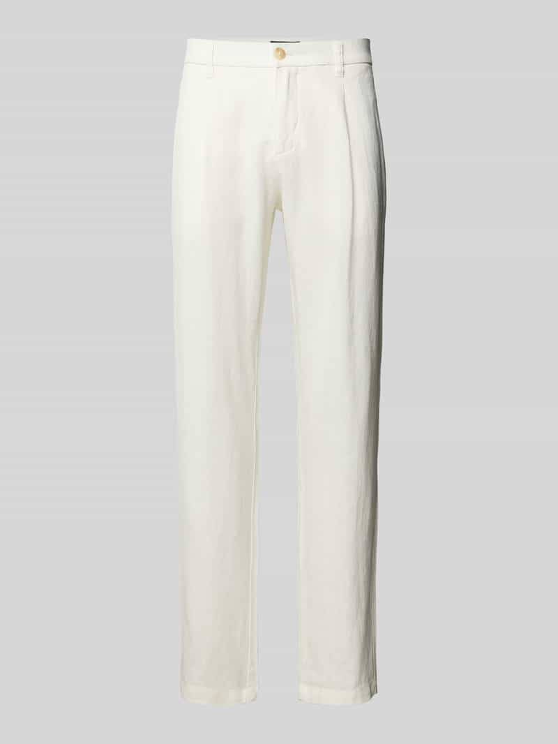 Marc O'Polo Tapered linnen broek met bandplooi model 'OSBY JOGGER'