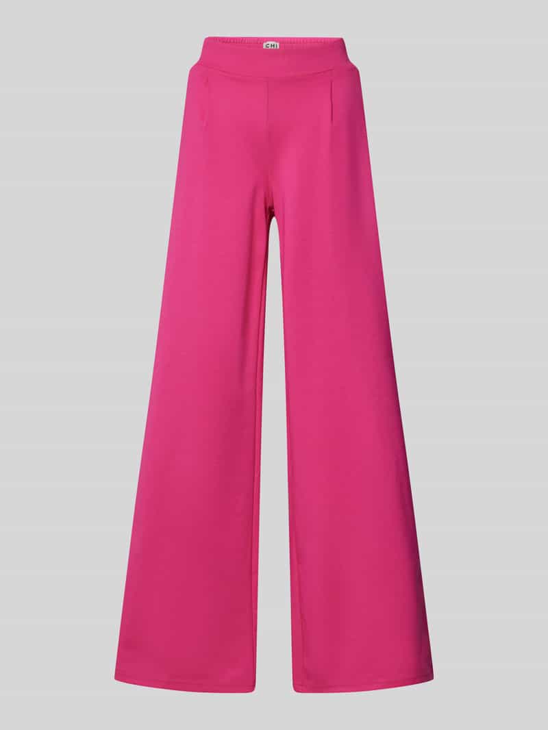 Ichi Wide leg stoffen broek met bandplooien model 'KATE'