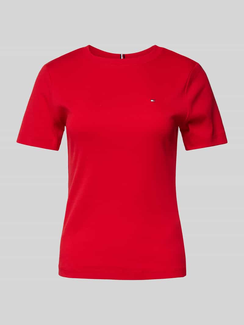 Tommy Hilfiger Slim fit T-shirt met labeldetail