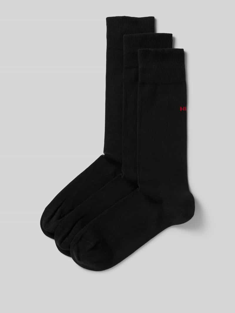 HUGO Sokken met labelstitching in een set van 3 paar