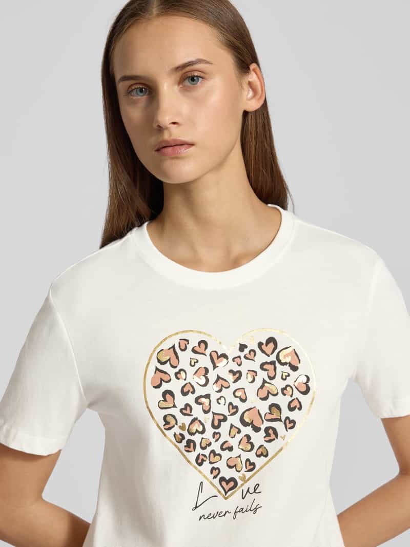Only Regular fit T-shirt van puur katoen model 'TANYA LIFE'