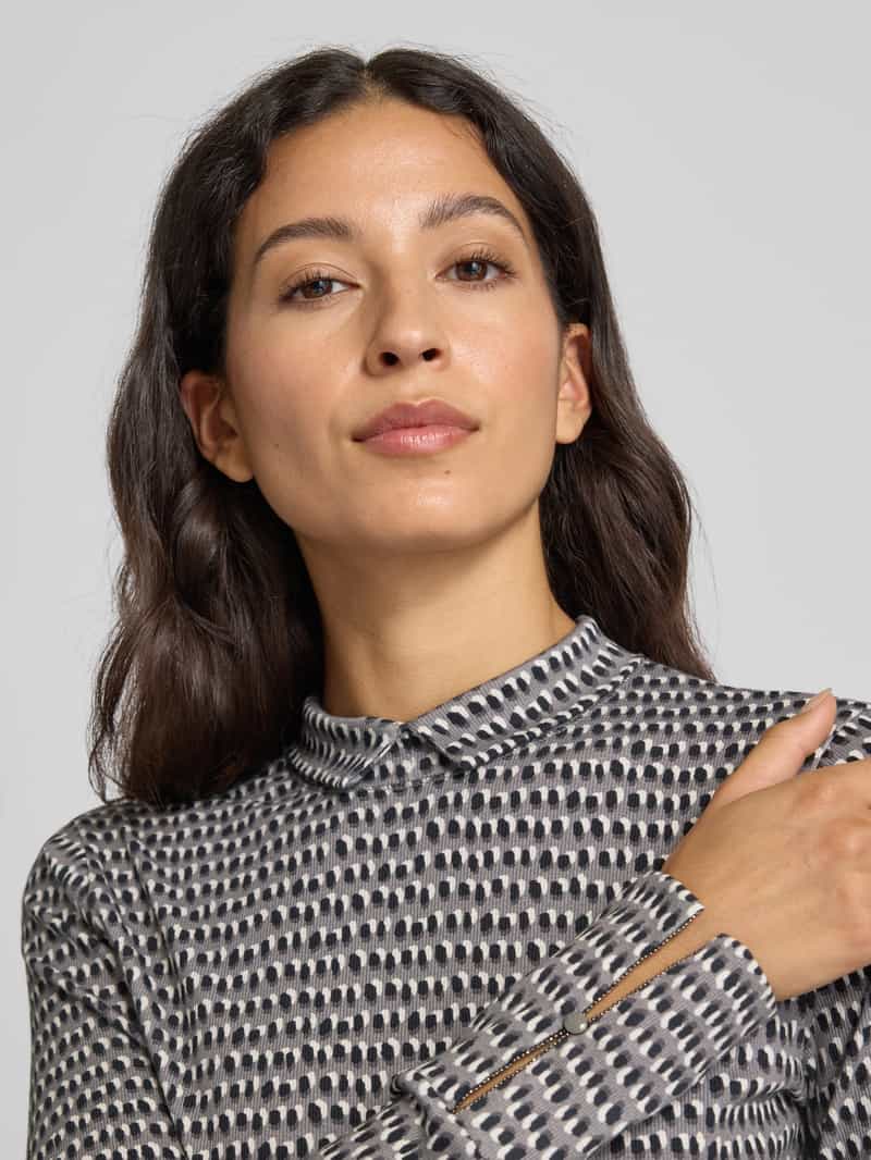 Marc Cain Shirt met lange mouwen en opstaande kraag