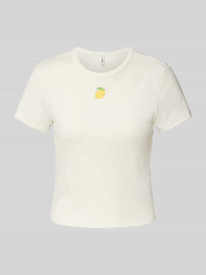 Only Regular fit T-shirt in riblook model 'DANIELLA'