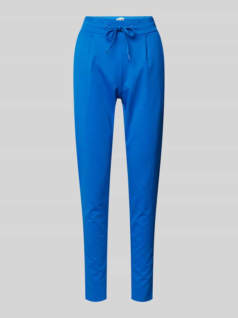 Ichi Slim fit bandplooibroek met elastische band model 'KATE'