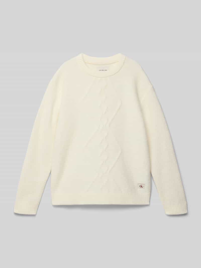 Calvin Klein Jeans Regular fit pullover met alpaca model 'Fluffy'