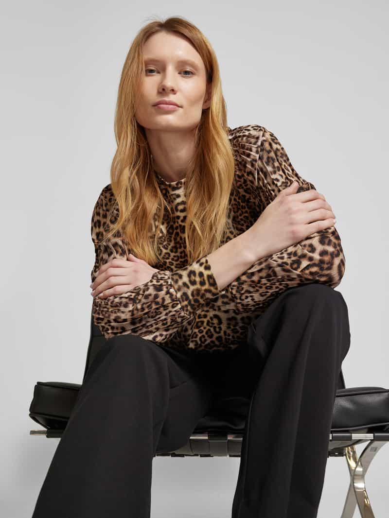 Marc Cain Shirt met lange mouwen en ribboorden