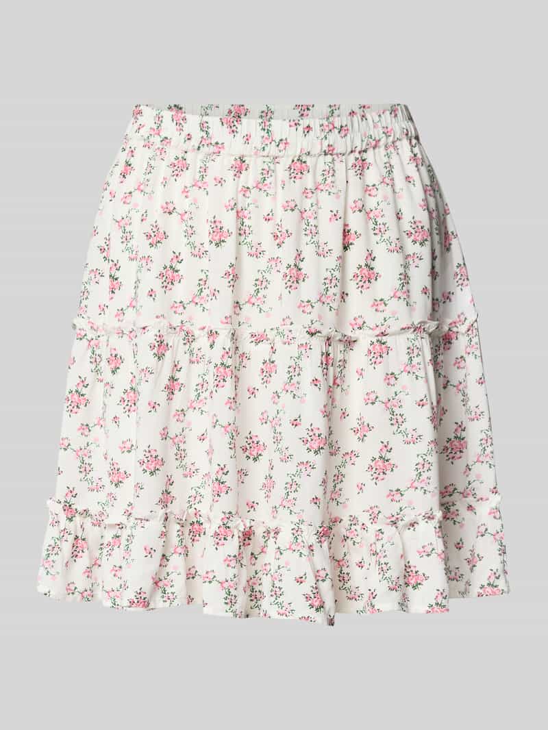 Pieces Uitlopende minirok met all-over motief model 'NYA'