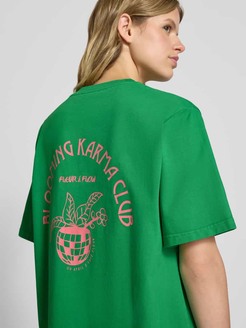 OH APRIL T-shirt met labelstitching model 'Blooming Club'