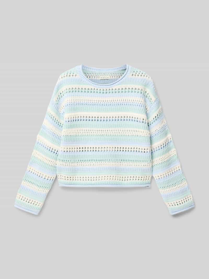 Tom Tailor Cropped fit gebreide pullover van katoen