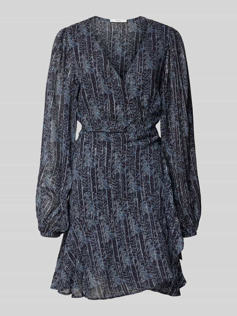 Pepe Jeans Nauwsluitende wikkeljurk met details van effectgaren model 'MAISA'
