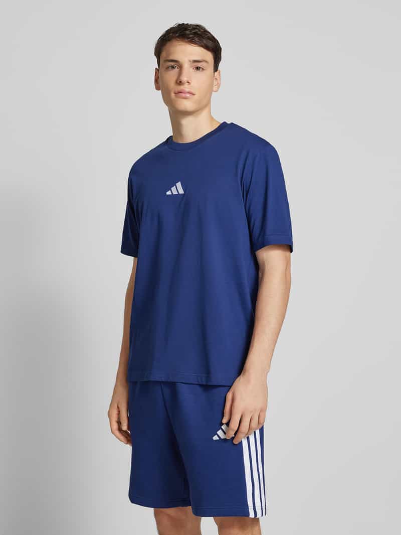 Adidas T-shirt met labelprint donkerblauw, foto 5
