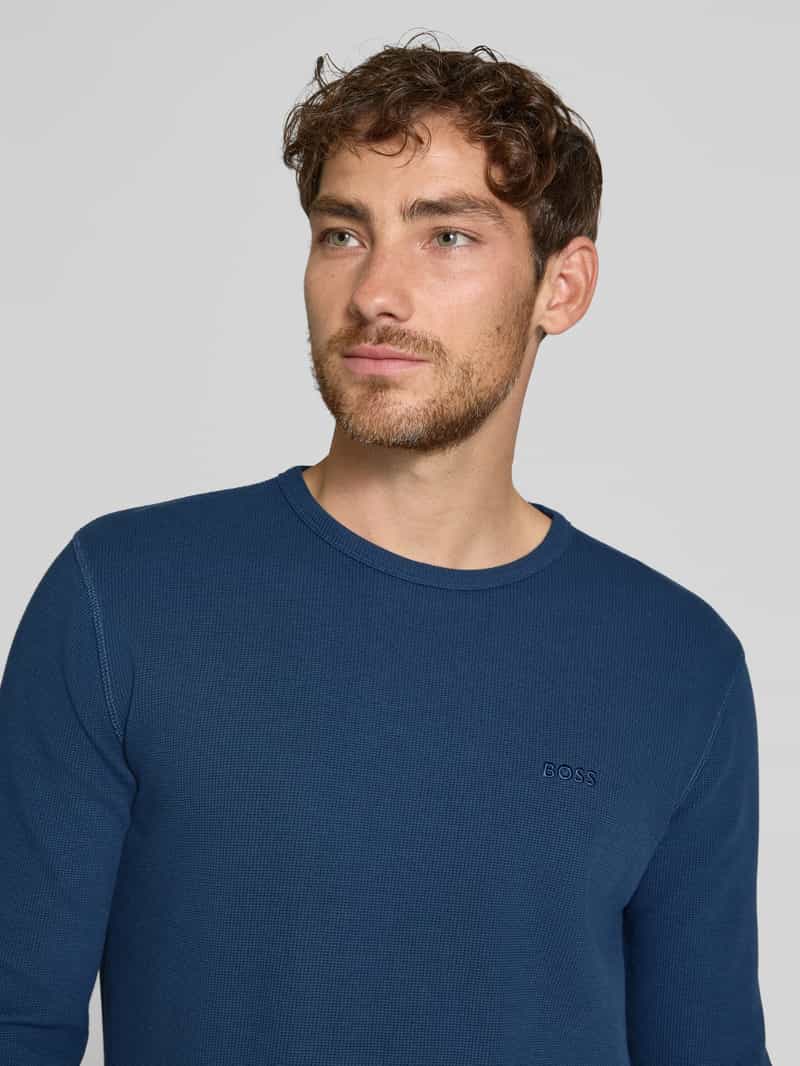 Boss Orange Shirt met lange mouwen en labelstitching model 'Tempesto'