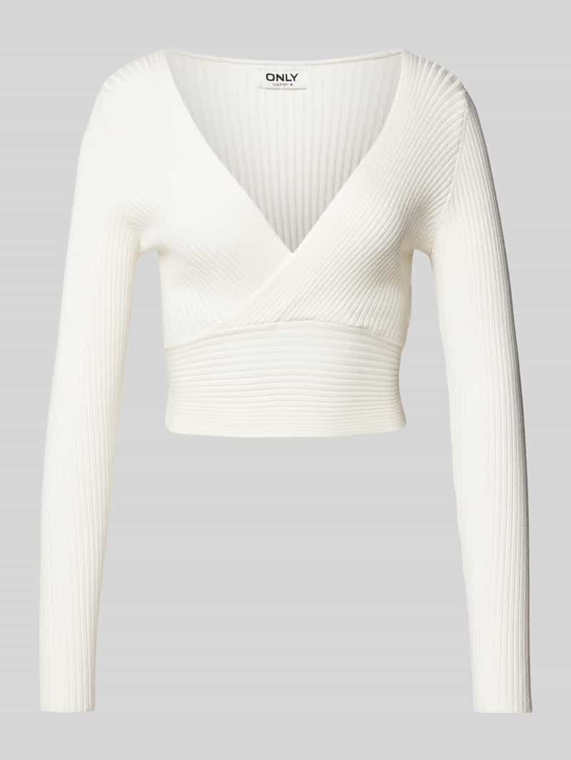 Only Slim fit shirt met lange mouwen van ribtricot model 'HONOR'