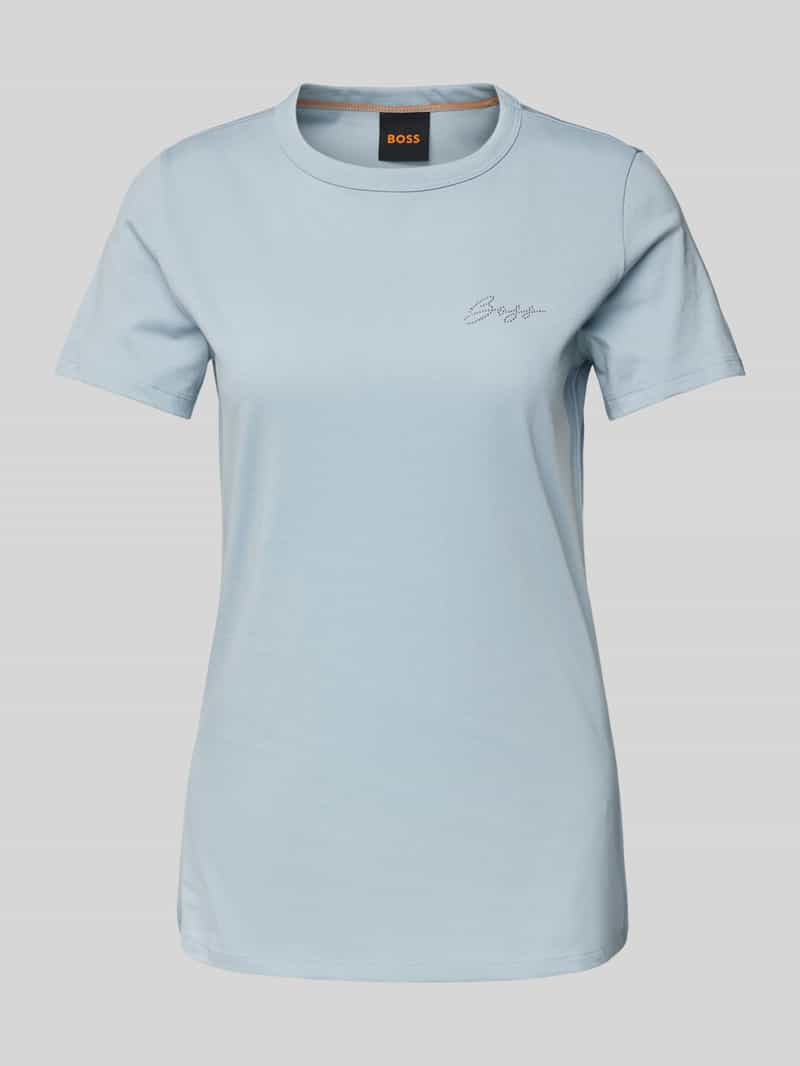 T-shirt z detalem z logo model ‘Elogo’
