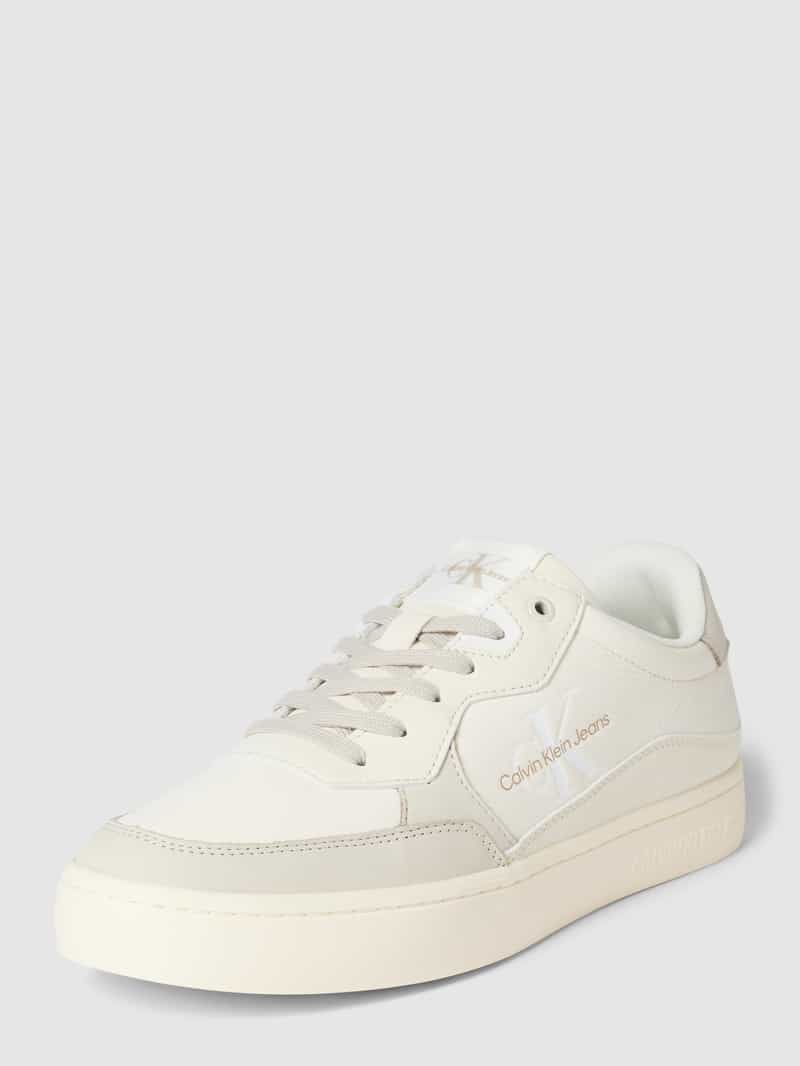 Calvin Klein Jeans Sneakers van leer met reliëflogo, model 'CLASSIC CUPSOLE'