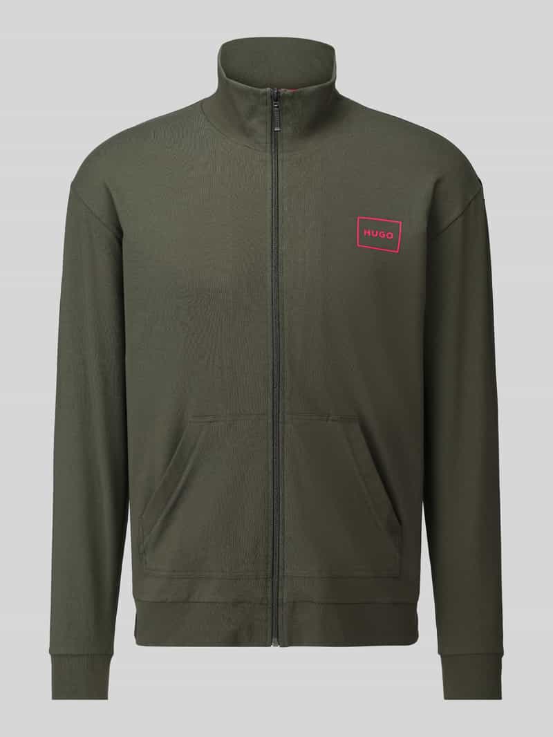 Regular fit sweatjack van katoenmix model 'Laze Zip Jacket'