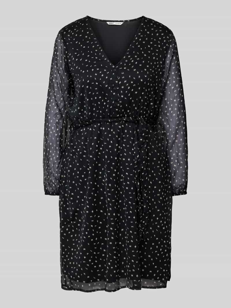 Only Getailleerde midi-jurk met all-over motief