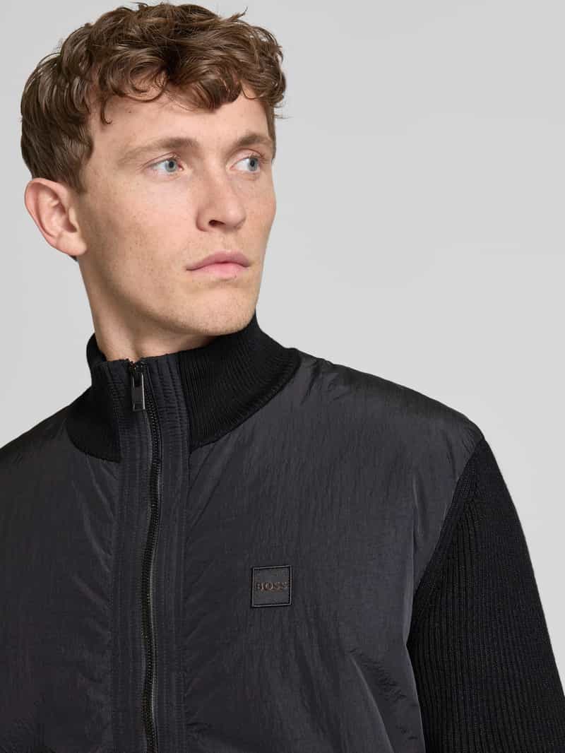 Boss Orange Gebreid jack met labelpatch model 'Kydalbrio'