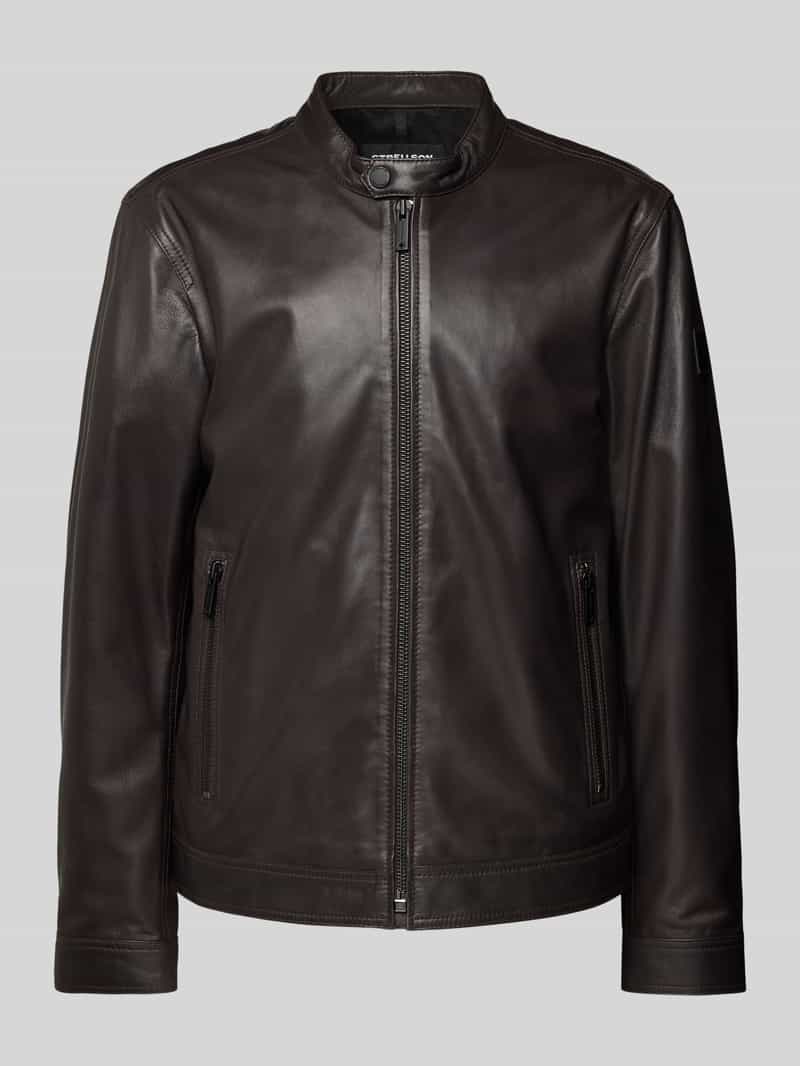 Strellson Slim Fit leren jack met ritszakken model 'JACE'