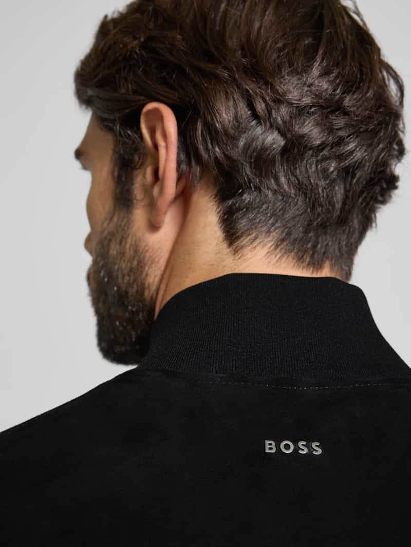 Boss Orange Regular fit jack van echt geitenleer model 'JOHICE'