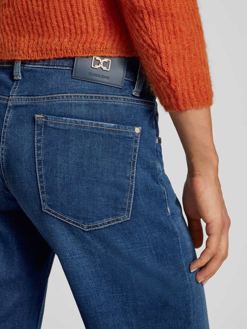 CAMBIO Wide leg jeans met siernaden model 'TESS'