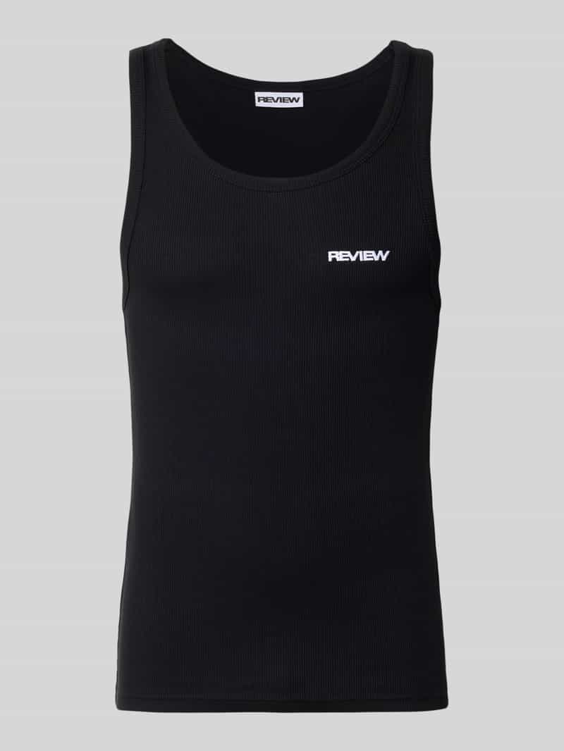 Tanktop in riblook met logo