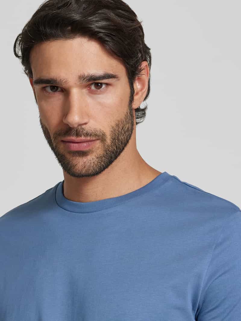 Christian Berg Men T-shirt met geribde ronde hals