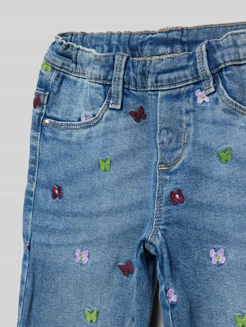 s.Oliver RED LABEL Medium rise tapered fit jeans met elastische band