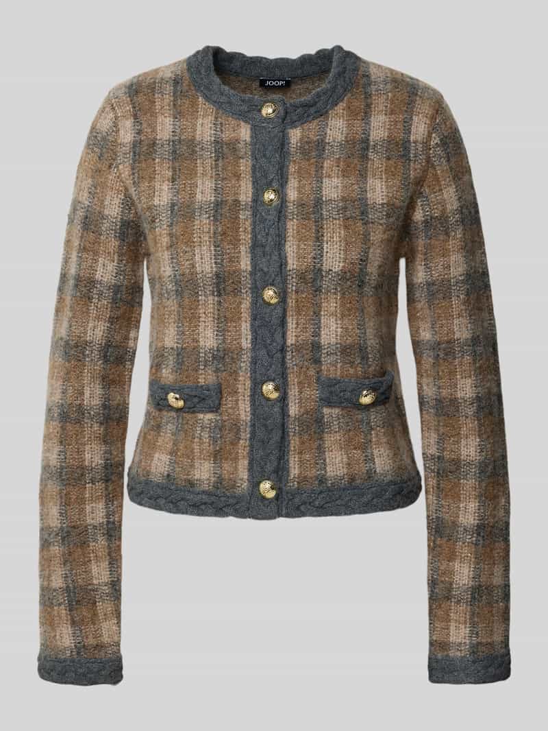 Joop! Gebreid jack van alpacamix met ronde hals model 'KEA'