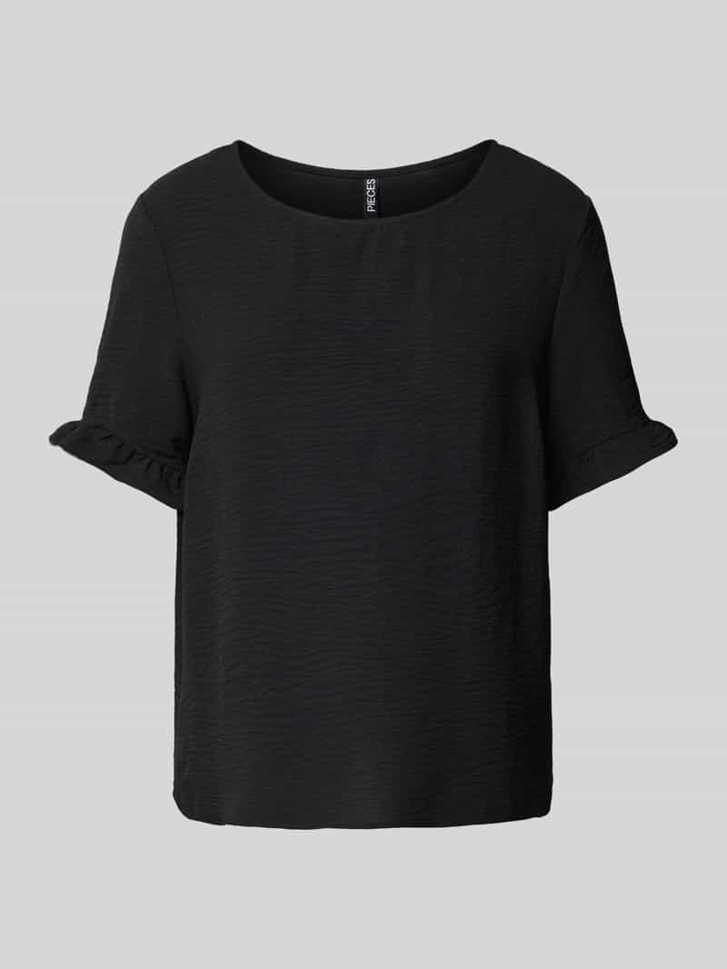Pieces T-shirt met structuurmotief model 'ARIANNA'