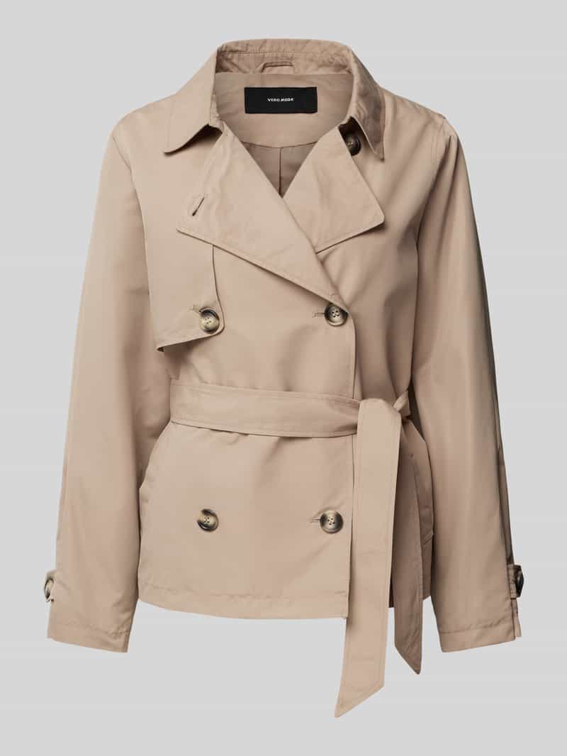 Vero Moda Comfort fit trenchcoat met reverskraag model 'ZOA'