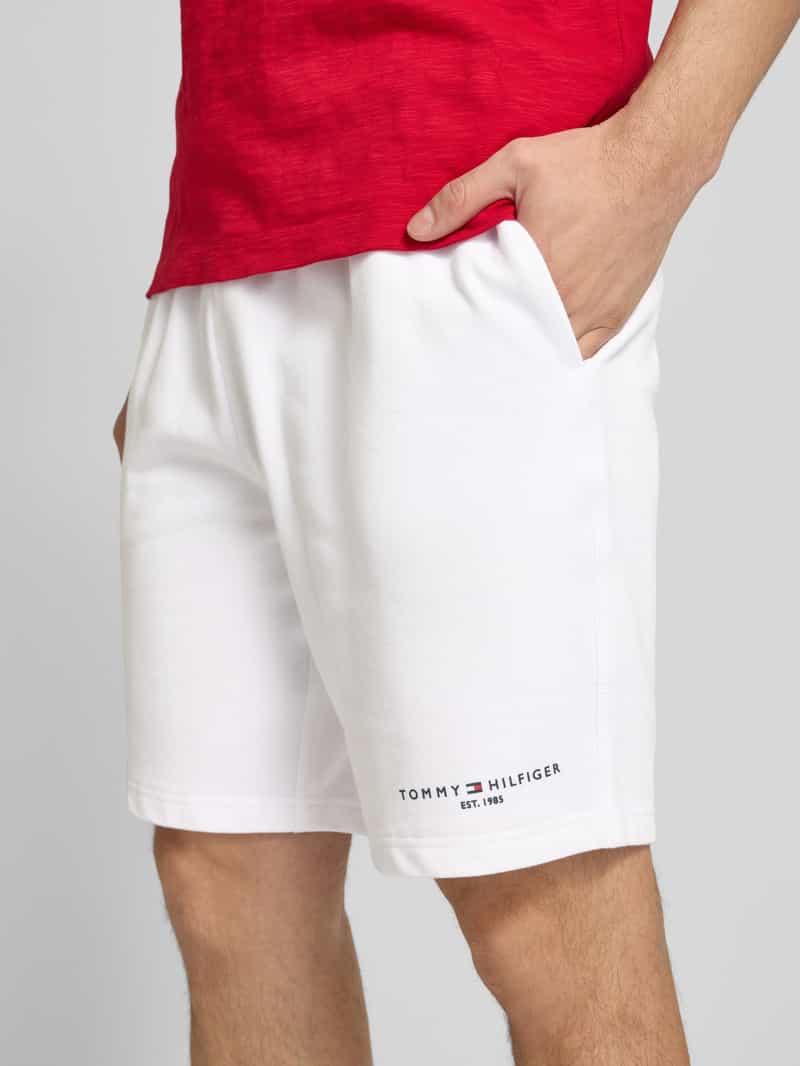 Tommy Hilfiger Regular fit sweatshorts met labelprint
