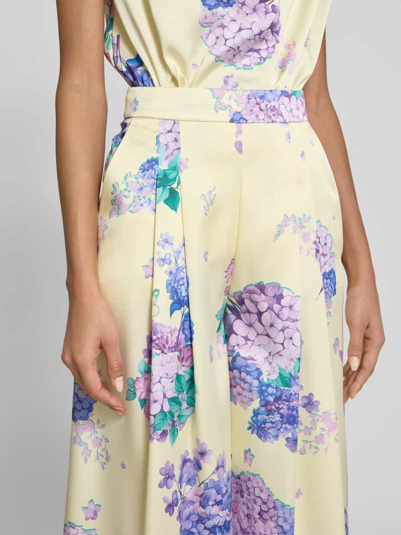 Marc Cain High waist culotte met plooien en ritssluiting