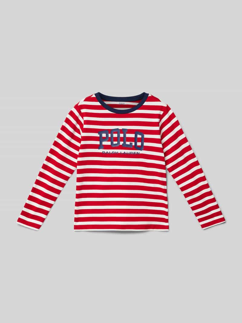 Polo Ralph Lauren Kids Shirt met lange mouwen en geribde ronde hals
