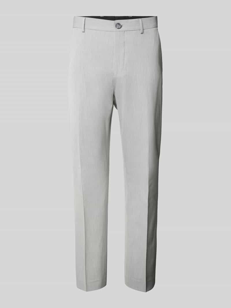 slim fit pantalon met knoop- en ritssluiting