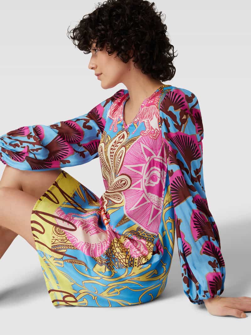 miss goodlife Knielange jurk in all-over look van viscose