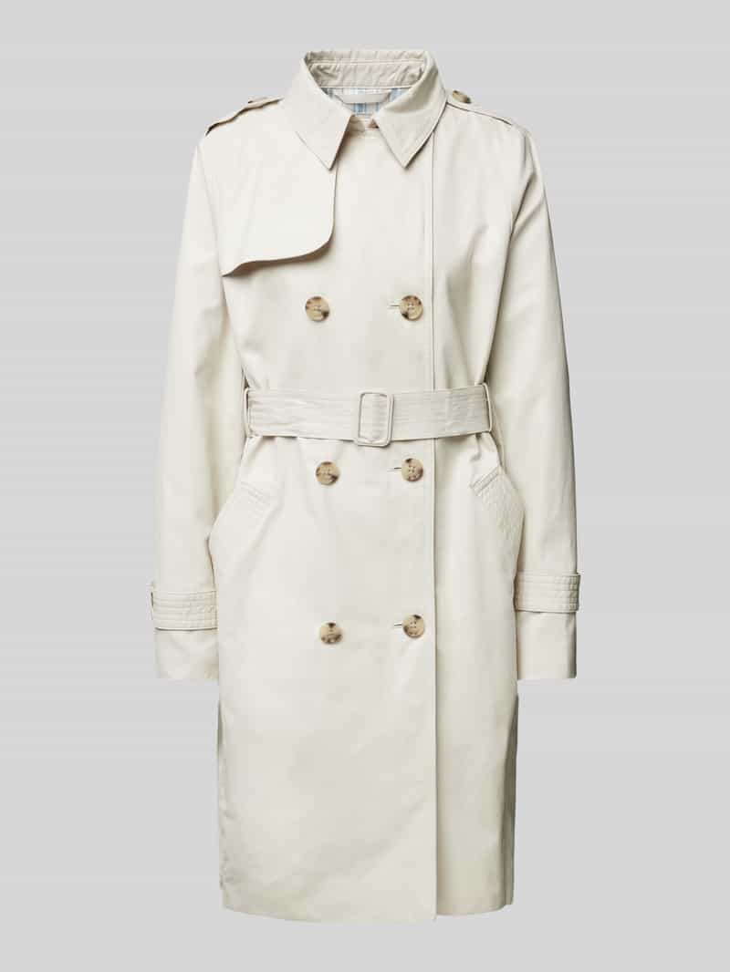 s.Oliver RED LABEL Slim fit trenchcoat van katoenmix met gestreepte voering