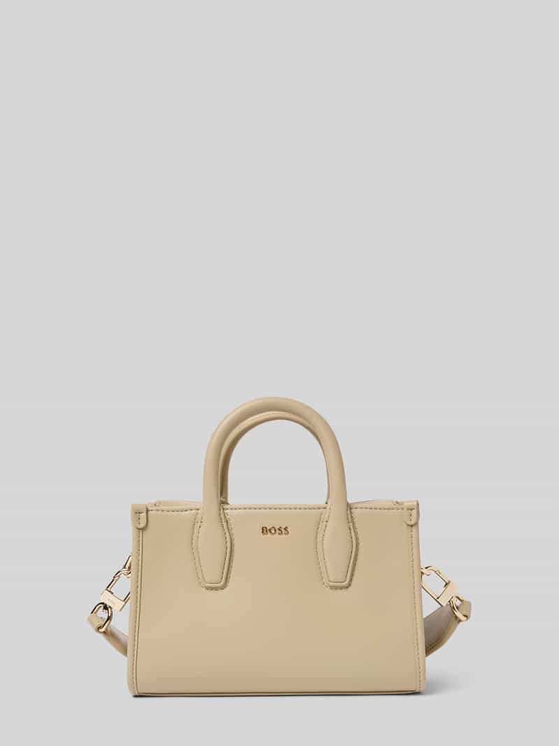Boss Mini tote bag met labelapplicatie van metaal model 'SANDY'
