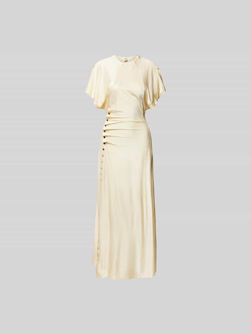 Maxi-jurk met korte knoopsluiting