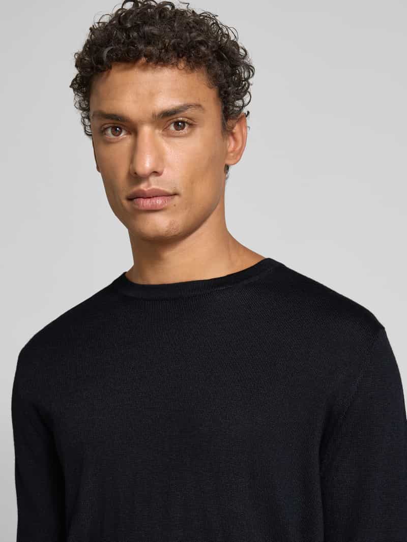 Christian Berg Men Regular fit shirt met lange mouwen van een mix van merinowol