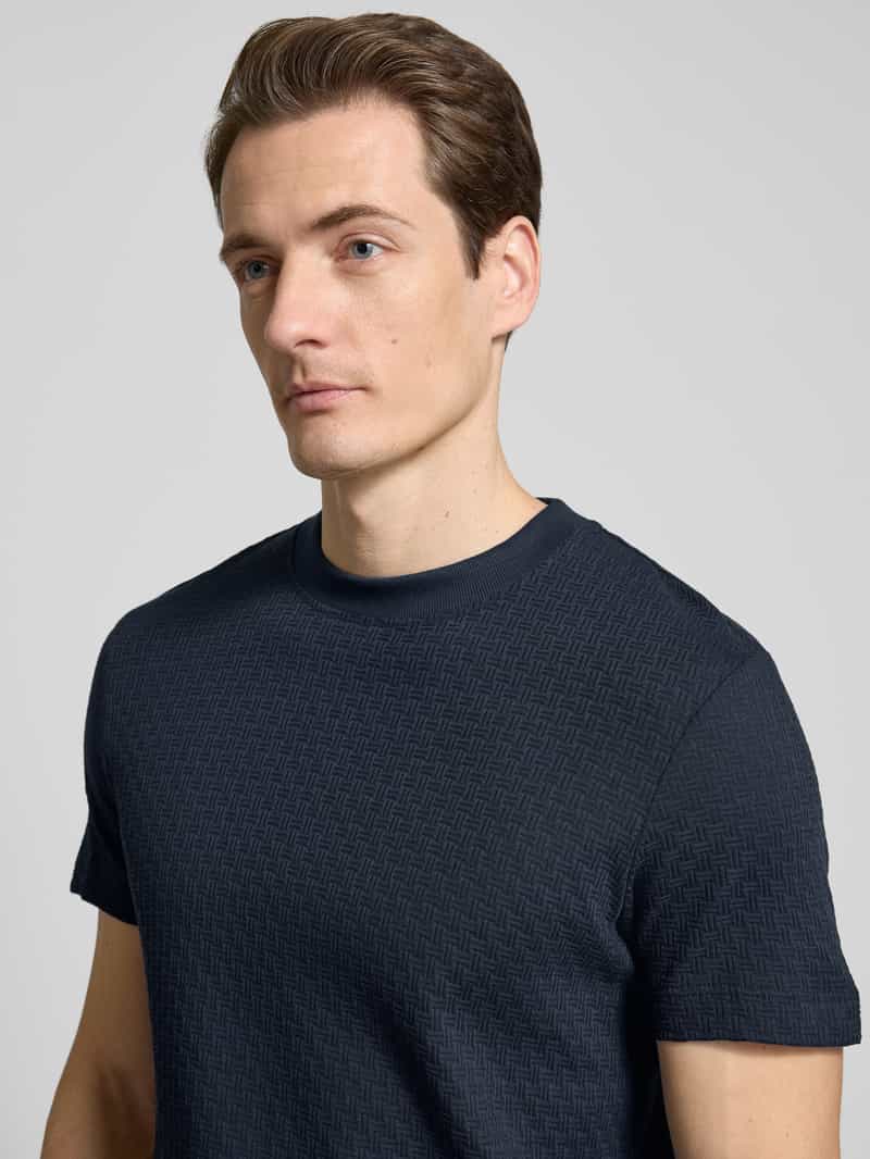 JOOP! Collection T-shirt met geribde ronde hals model 'Brandon'