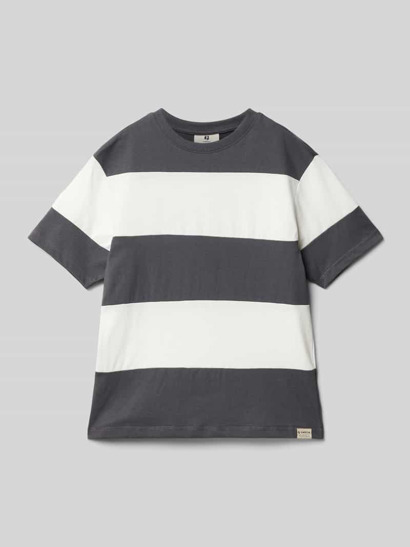 Garcia T-shirt met geribde ronde hals