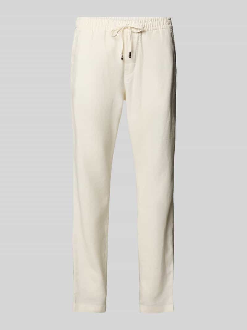Tommy Hilfiger Loose fit stoffen broek van linnenmix model 'HARLEM'