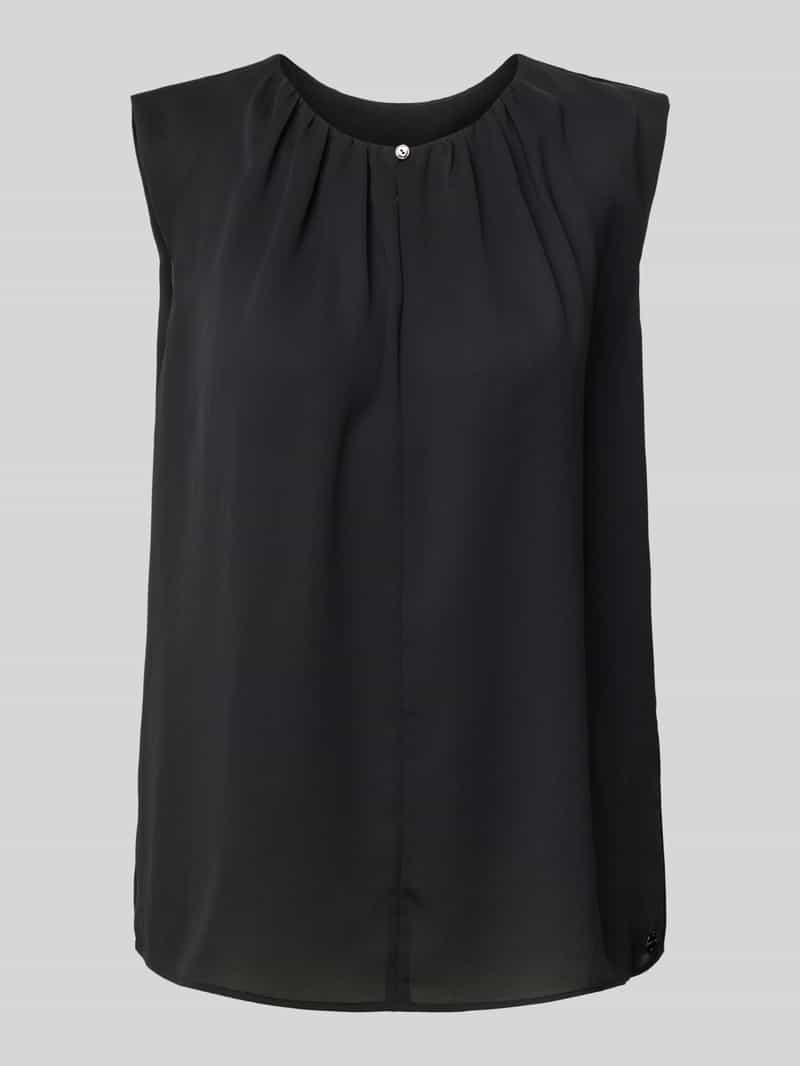 Marc Cain Blousetop met ronde hals en plooien