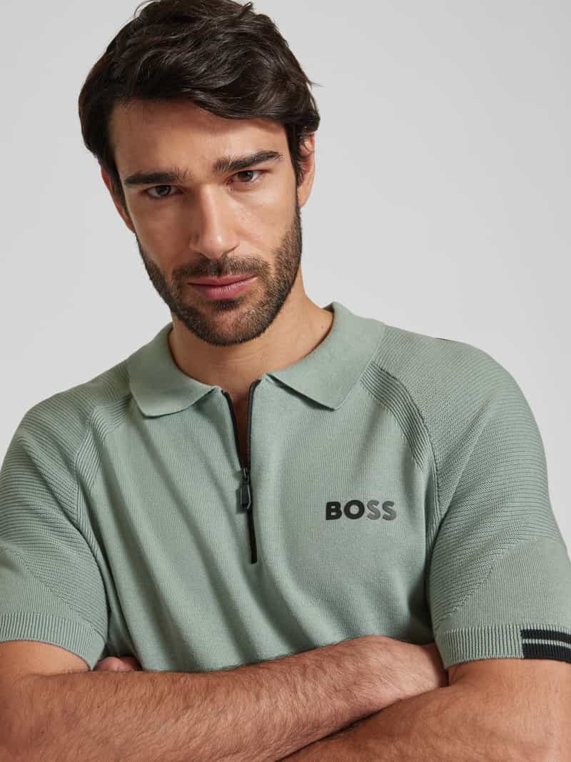 BOSS Green Slim fit poloshirt met labelopschrift model 'Perform-Max'