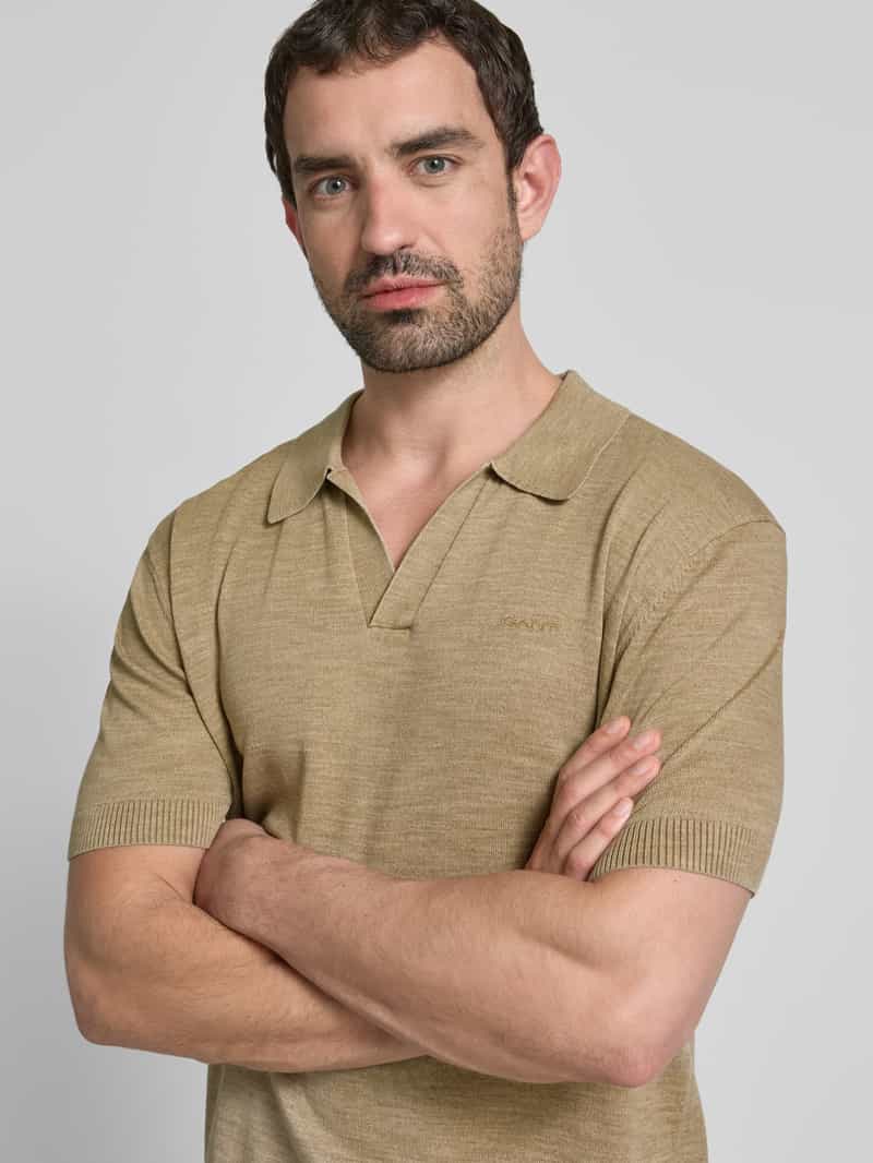 Gant Regular fit poloshirt met labelstitching