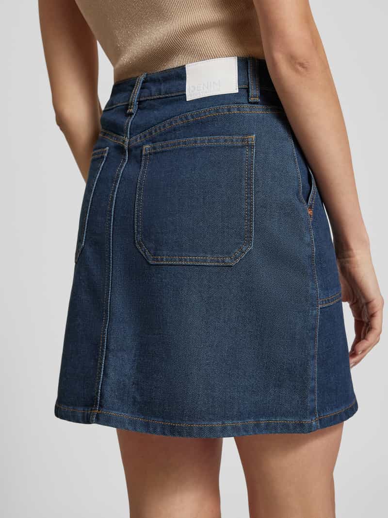Tom Tailor Denim Regular fit jeansrok in een lyocellmix met contrasterende naden