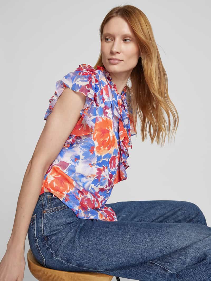 Lauren Ralph Lauren Slim fit blouse met volants model 'FAYGREIL'