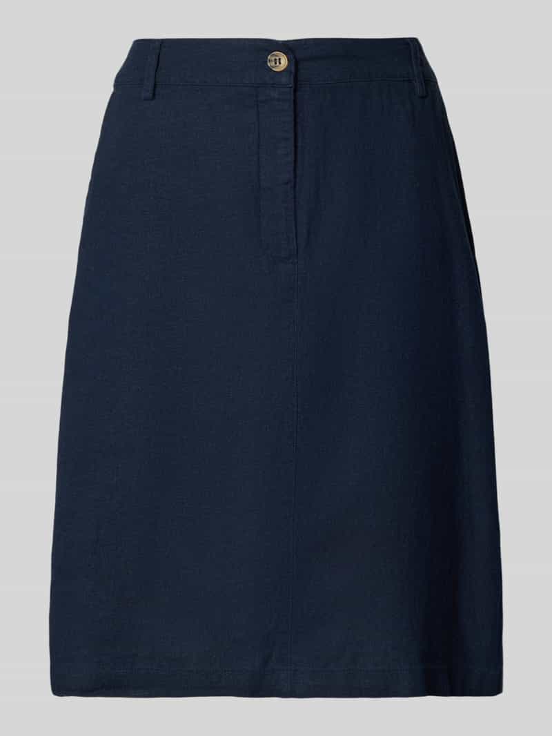 FREE QUENT Knielange rok van een mix van linnen en viscose model 'Lava'