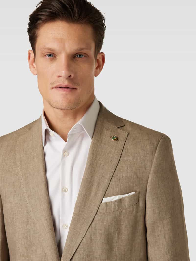 carl gross 2-knoops colbert van linnen met reverskraag model 'Sander'